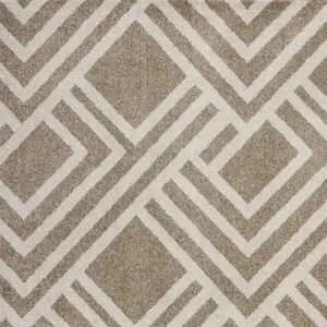 Photo of Beige Machine Woven UV Treated Geometric Indoor Outdoor Area Rug