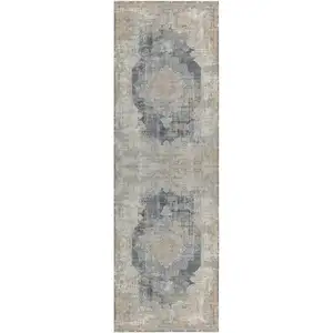 Photo of Beige Medallion Runner Rug