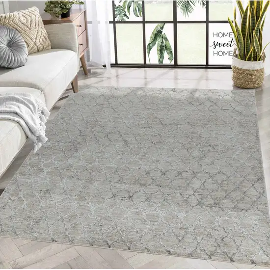 Beige Moroccan Stain Resistant Area Rug Photo 8