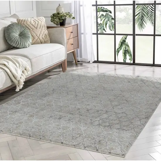 Beige Moroccan Stain Resistant Area Rug Photo 3