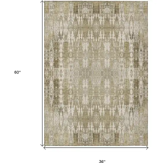 Beige Moroccan Washable Non Skid Indoor Outdoor Area Rug Photo 3