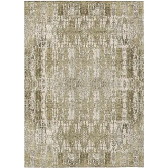 Beige Moroccan Washable Non Skid Indoor Outdoor Area Rug Photo 2