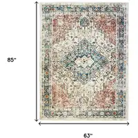 Photo of Beige Oriental Distressed Area Rug With Fringe