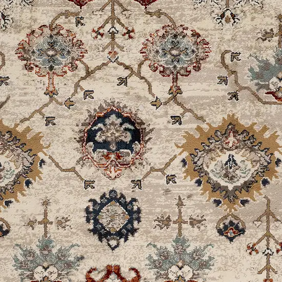 Beige Oriental Power Loom Area Rug Photo 5