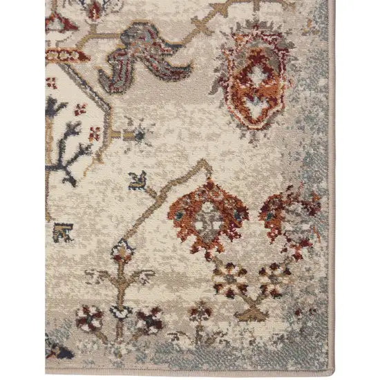 Beige Oriental Power Loom Area Rug Photo 2