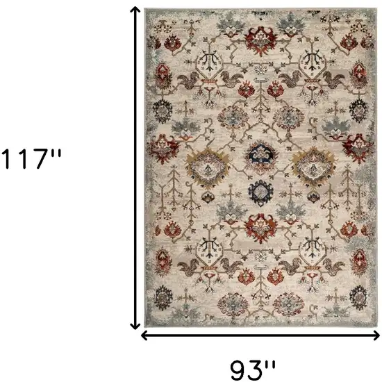 Beige Oriental Power Loom Area Rug Photo 8