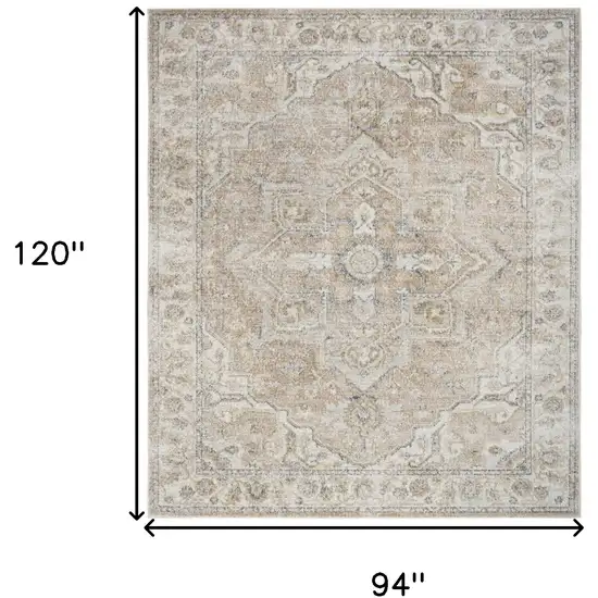 Beige Oriental Power Loom Washable Area Rug Photo 8