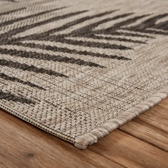 Beige Palm Leaves Indoor Outdoor Area Rug Photo 6