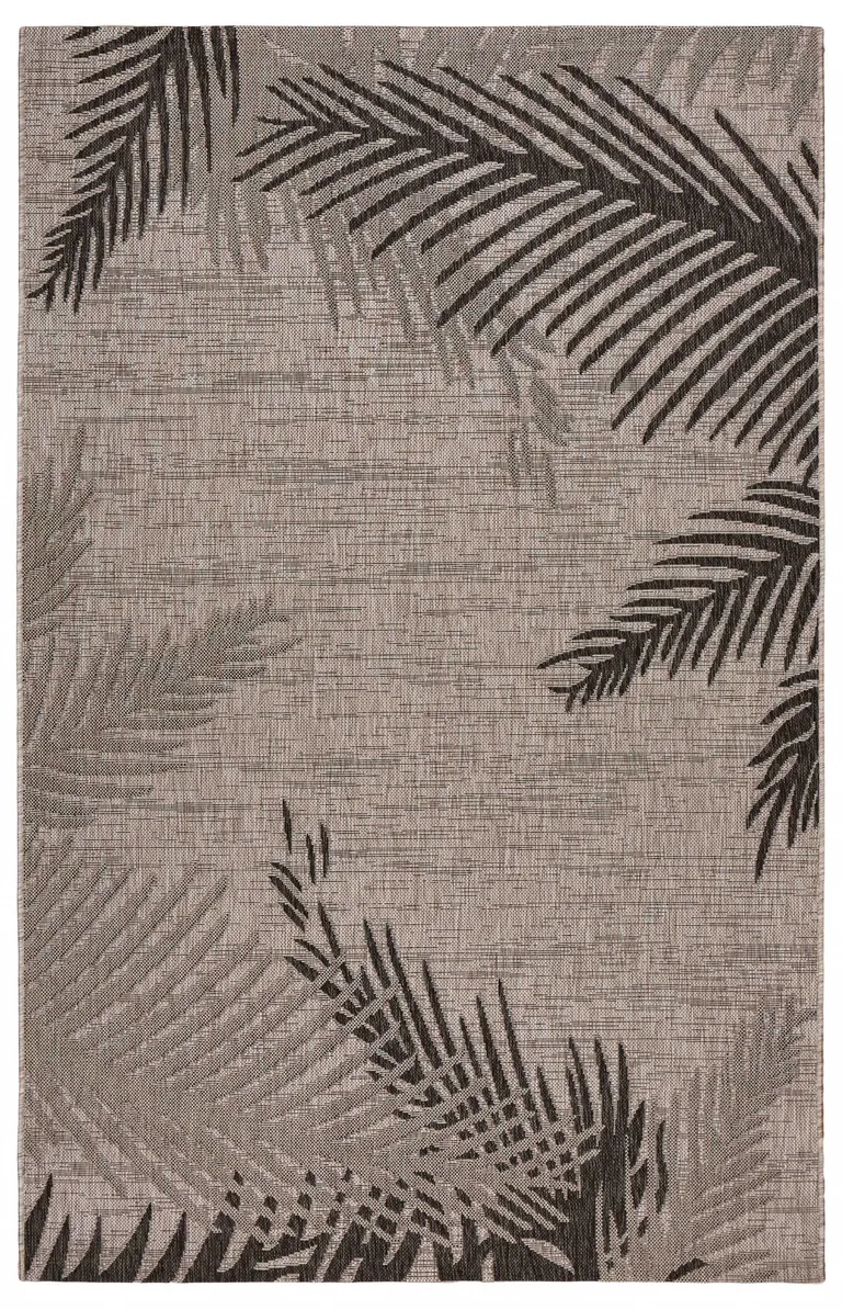 Beige Palm Leaves Indoor Outdoor Area Rug Photo 1