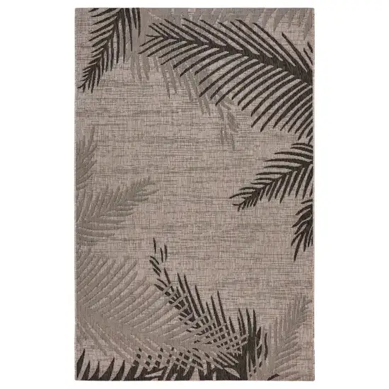 Beige Palm Leaves Indoor Outdoor Area Rug Photo 1