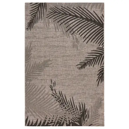 Beige Palm Leaves Indoor Outdoor Scatter Rug Photo 1