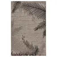 Photo of Beige Palm Leaves Indoor Outdoor Scatter Rug