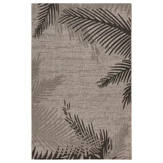 Beige Palm Leaves Indoor Outdoor Scatter Rug Photo 1