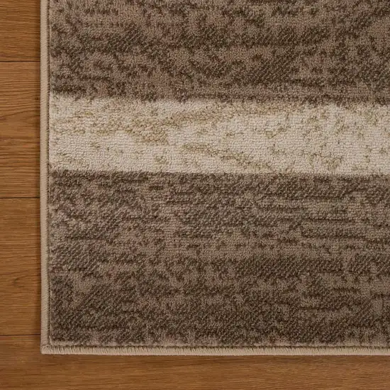 Beige Patchwork Power Loom Stain Resistant Area Rug Photo 4