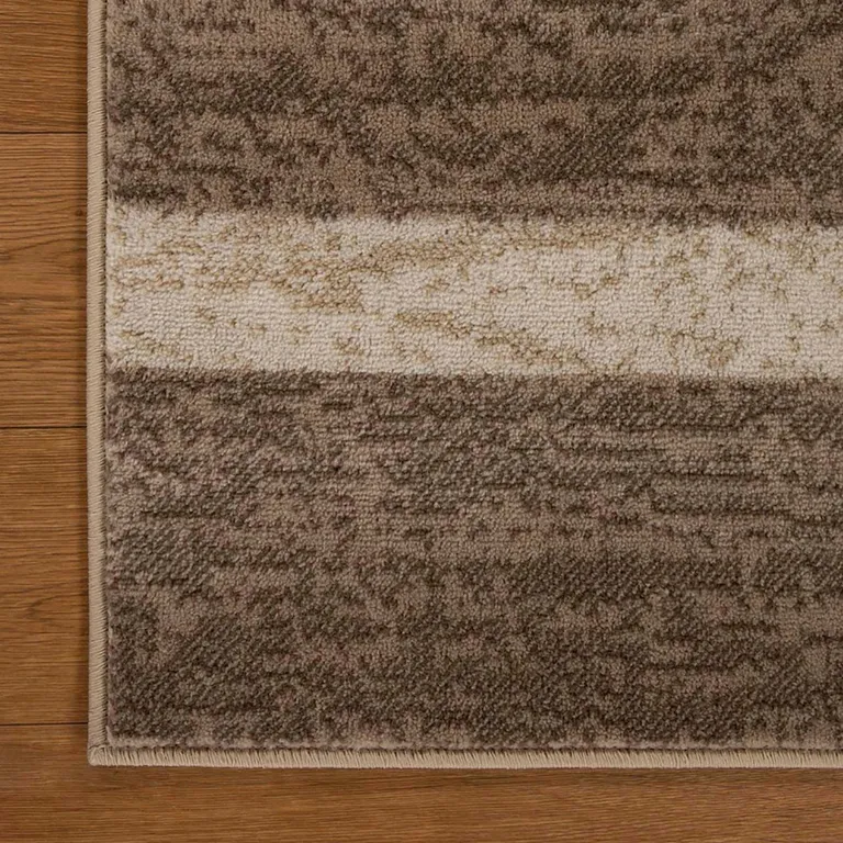 Beige Patchwork Power Loom Stain Resistant Area Rug Photo 3