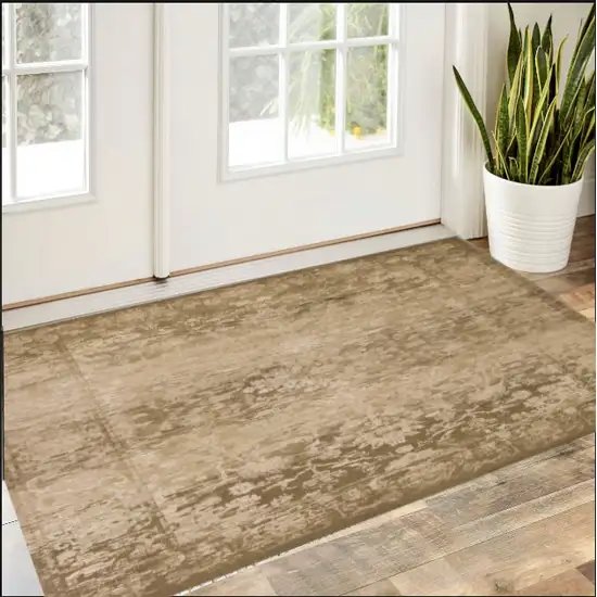 Beige Polypropylene Area Rug Photo 1