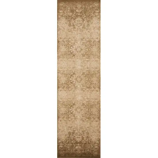 Beige Polypropylene Runner Rug Photo 1