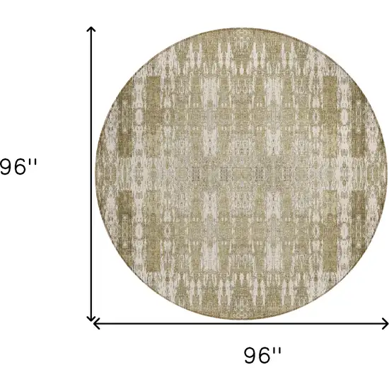 Beige Round Moroccan Washable Non Skid Indoor Outdoor Area Rug Photo 3