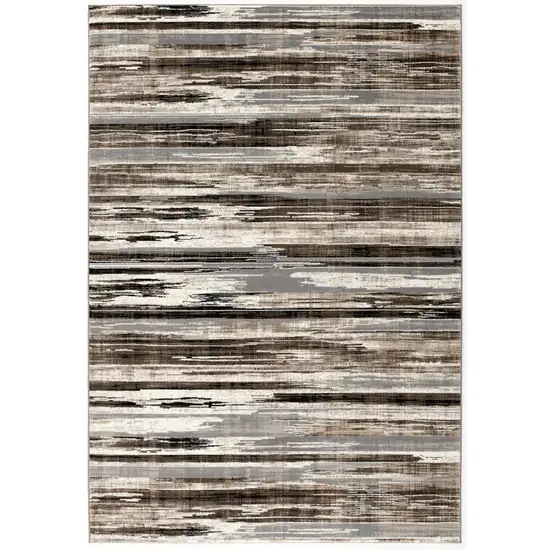 Beige Striped Dhurrie Area Rug Photo 5