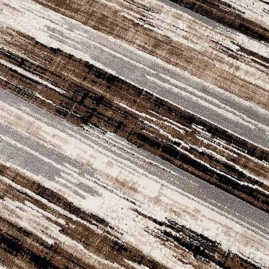 Beige Rustic Strokes Runner Rug Photo 1