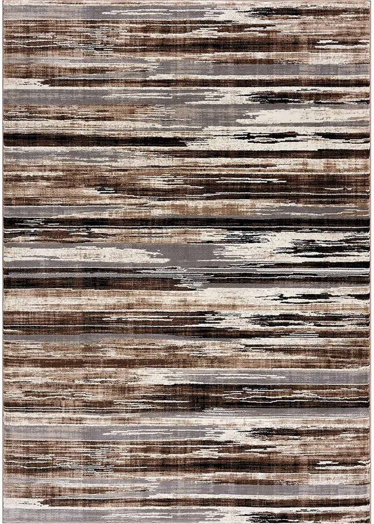 Beige Rustic Strokes Runner Rug Photo 4