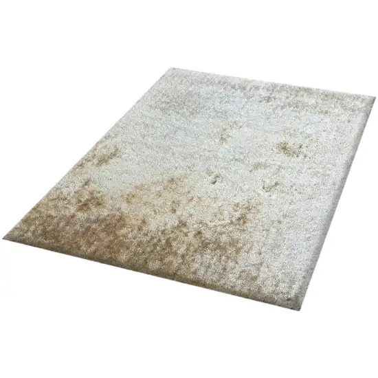 Beige Shag Hand Tufted Area Rug Photo 1