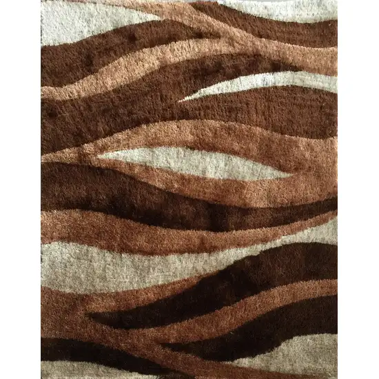 Beige Shag Hand Tufted Area Rug Photo 5