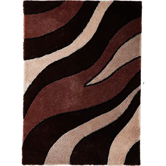 Beige Shag Hand Tufted Area Rug Photo 1