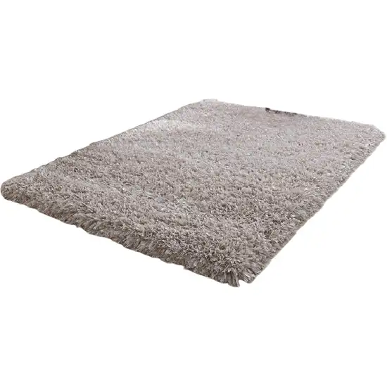 Beige Shag Hand Tufted Area Rug Photo 2