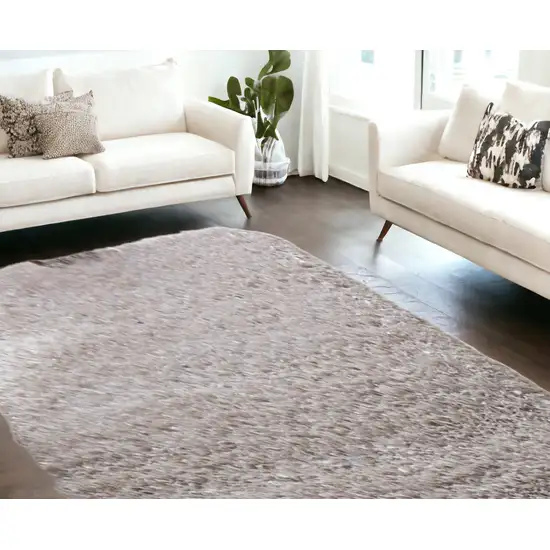 Beige Shag Hand Tufted Area Rug Photo 1