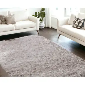 Photo of Beige Shag Hand Tufted Area Rug