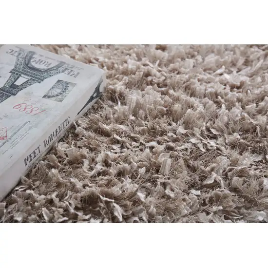 Beige Shag Hand Tufted Area Rug Photo 6