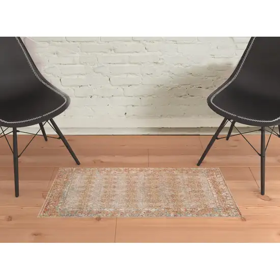 Beige Southwestern Power Loom Area Rug With Fringe Photo 4