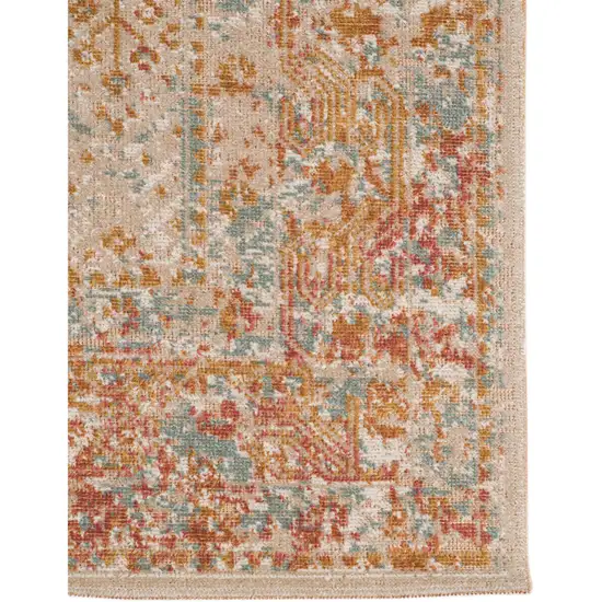 Beige Southwestern Power Loom Area Rug With Fringe Photo 2