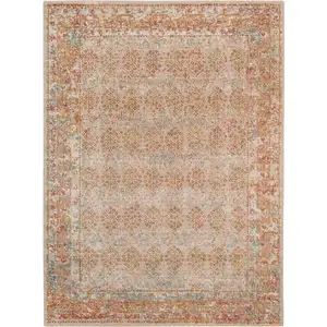 Photo of Beige Southwestern Power Loom Area Rug With Fringe