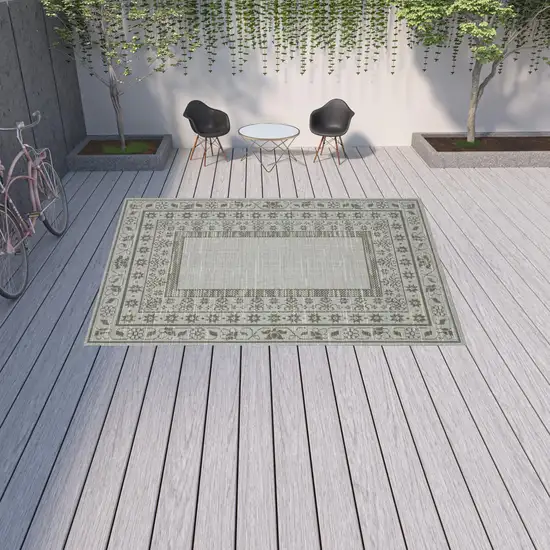 Beige Stain Resistant Indoor Outdoor Area Rug Photo 2