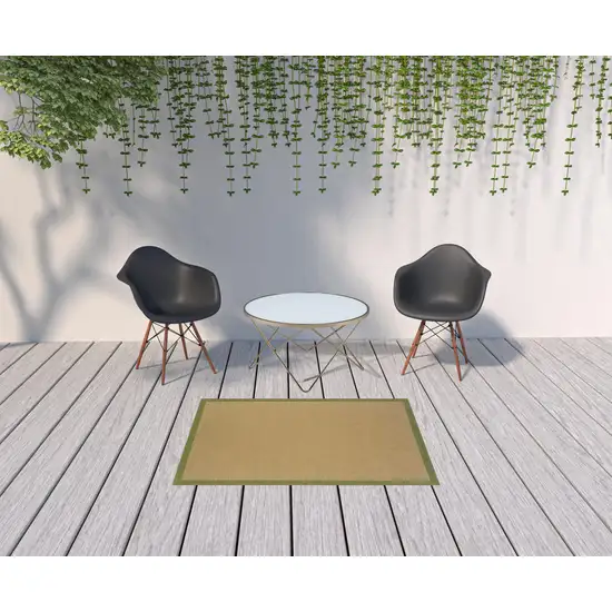 Beige Stain Resistant Indoor Outdoor Area Rug Photo 2