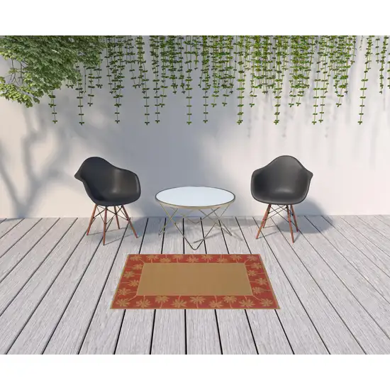 Beige Stain Resistant Indoor Outdoor Area Rug Photo 2