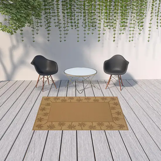 Beige Stain Resistant Indoor Outdoor Area Rug Photo 2