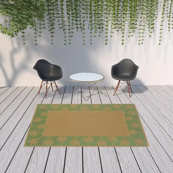 Beige Stain Resistant Indoor Outdoor Area Rug Photo 2