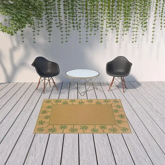 Beige Stain Resistant Indoor Outdoor Area Rug Photo 2