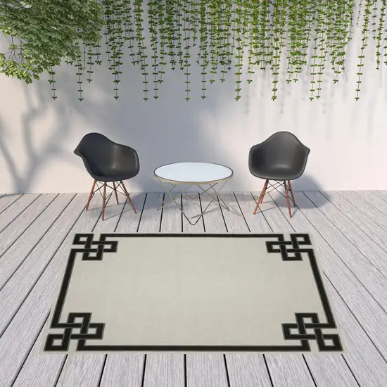 Beige Stain Resistant Indoor Outdoor Area Rug Photo 2