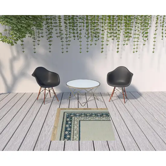 Beige Stain Resistant Indoor Outdoor Area Rug Photo 3