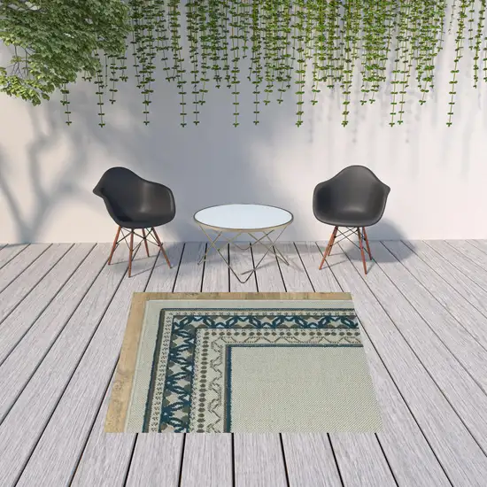 Beige Stain Resistant Indoor Outdoor Area Rug Photo 3