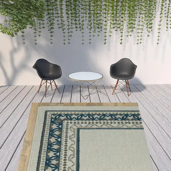 Beige Stain Resistant Indoor Outdoor Area Rug Photo 3