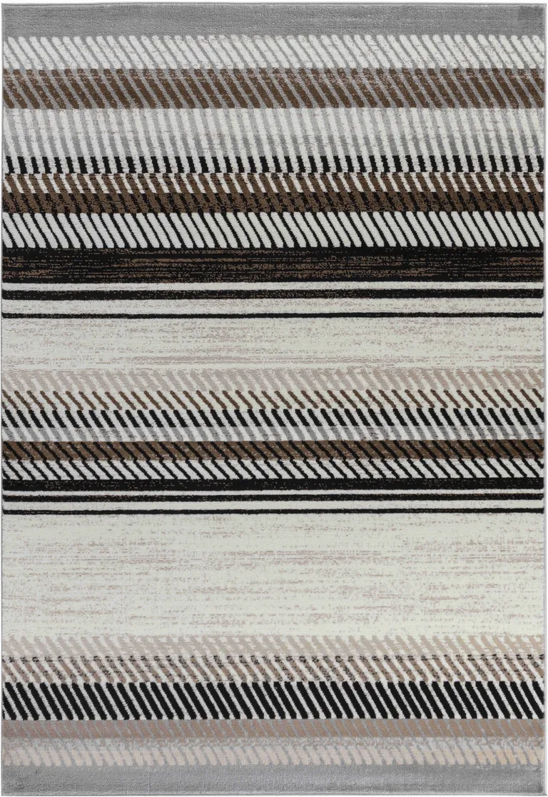 Beige Striped Area Rug Photo 5