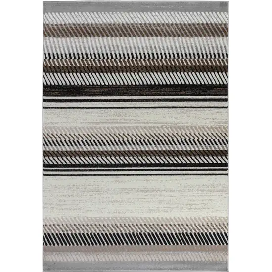 Beige Striped Area Rug Photo 5