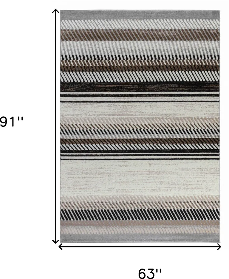 Beige Striped Area Rug Photo 3