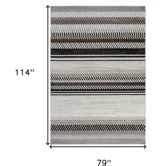 Beige Striped Area Rug Photo 5