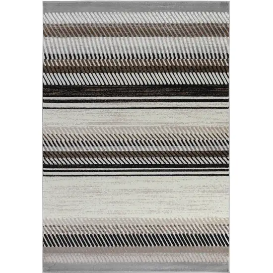 Beige Striped Area Rug Photo 7